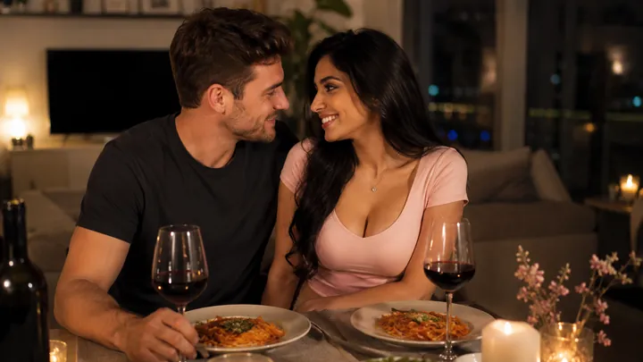 Couple échangeant dans un cadre chaleureux